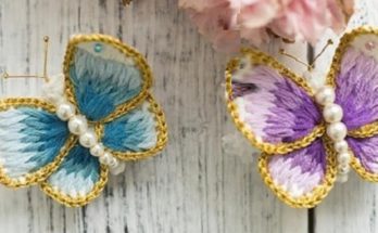 Crochet Embroidery Butterfly - Free Pattern