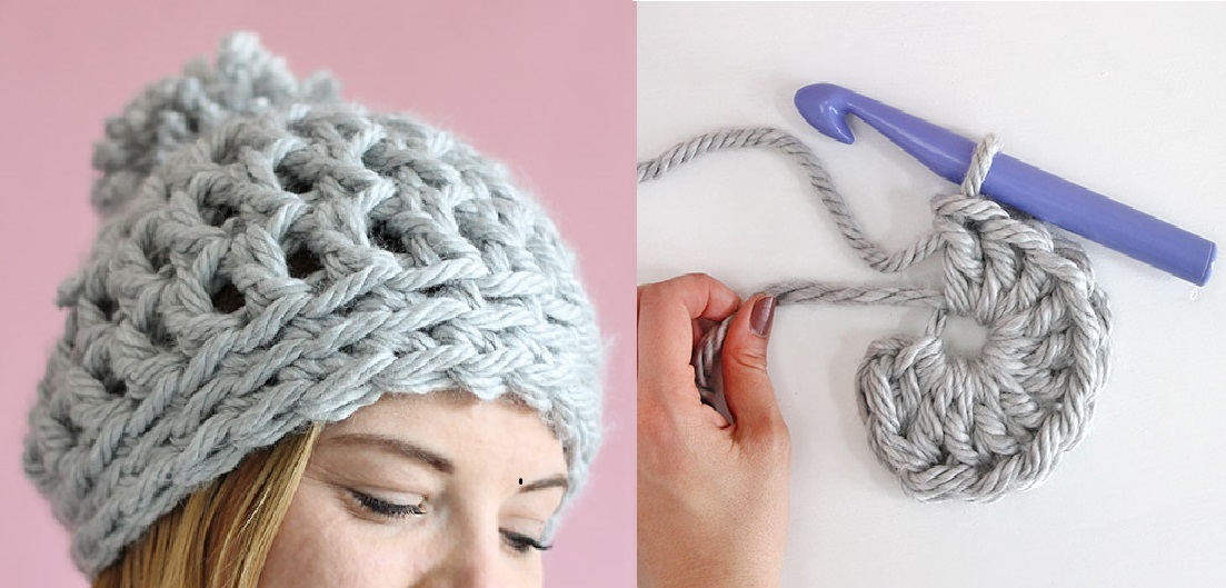 This Chunky Crochet Beanie (Free Pattern takes 30 Minutes to Make)