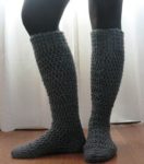 Grey Crochet Knee Highs