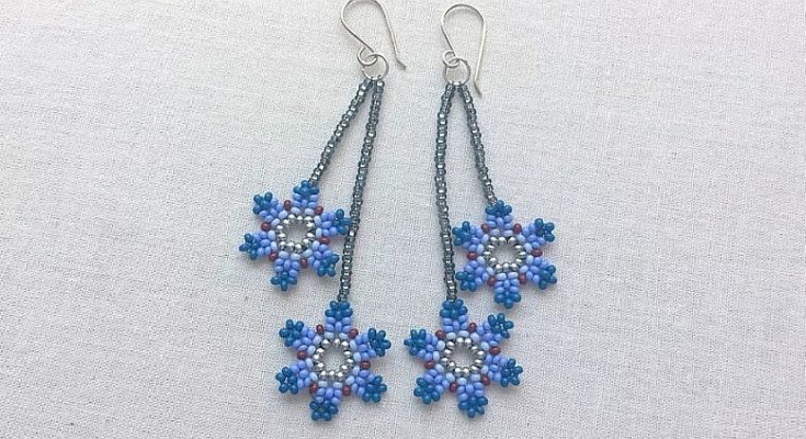 Beading Pattern for Flower Earrings