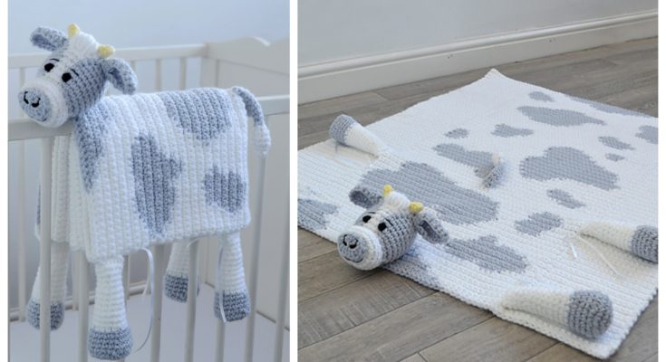 Crochet Cow Blanket