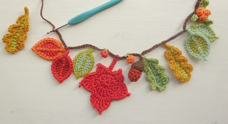 Crochet Leaves and Acorns (Free Pattern)