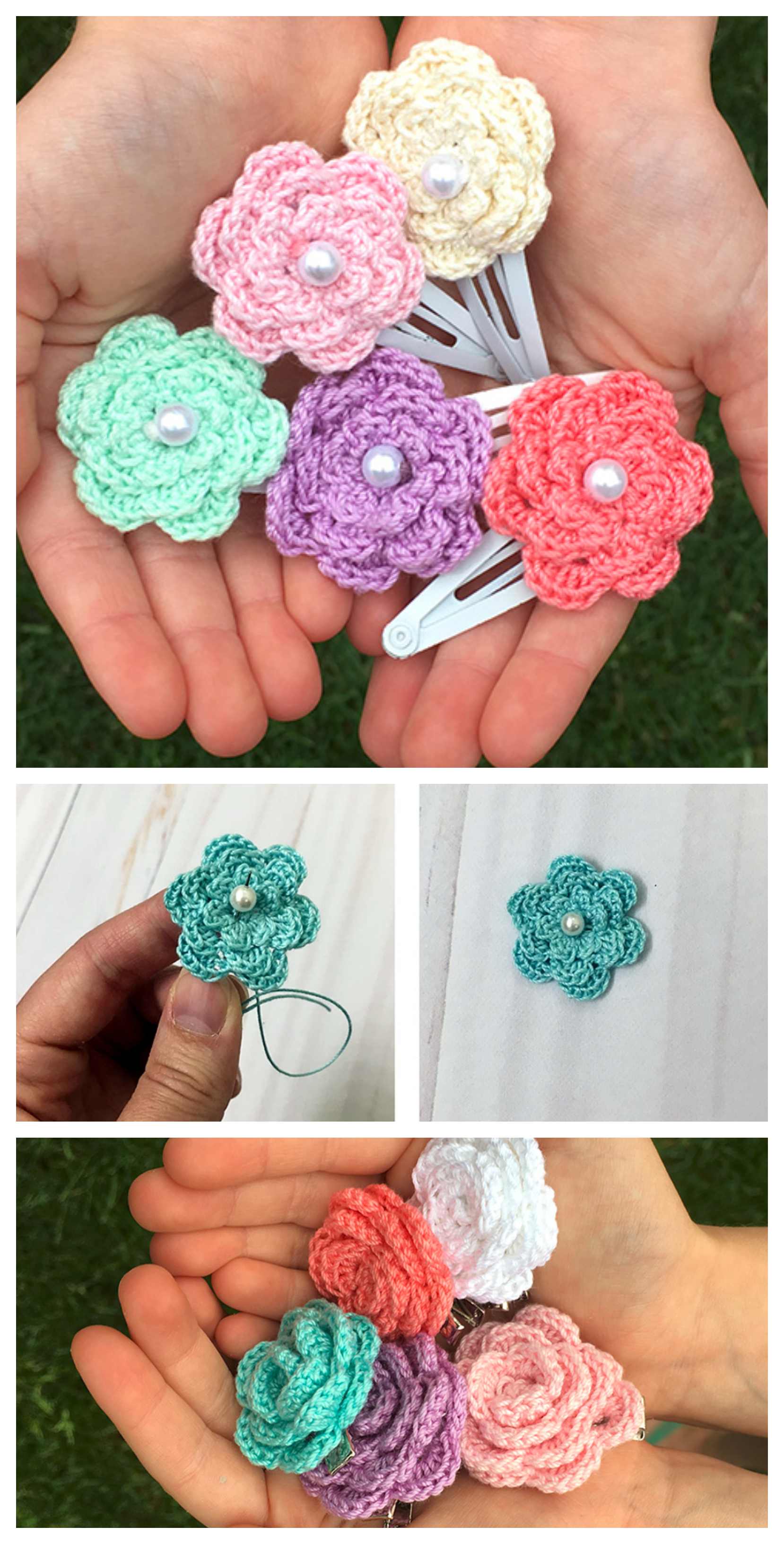 Crochet Hair Clips – Free Pattern – The Craft Chair