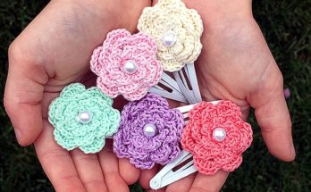 Crochet Flower Hair Clips - Free Pattern