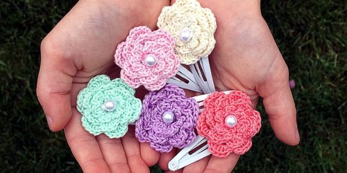 Crochet Flower Hair Clips - Free Pattern