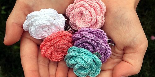 Crochet Flower Hair Clips - Free Pattern