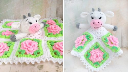 Crochet Cow Blanket - Cutie!