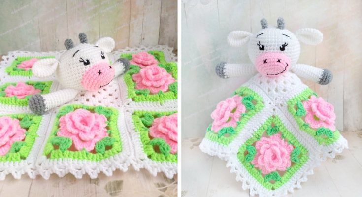 Crochet Cow Blanket - Cutie!